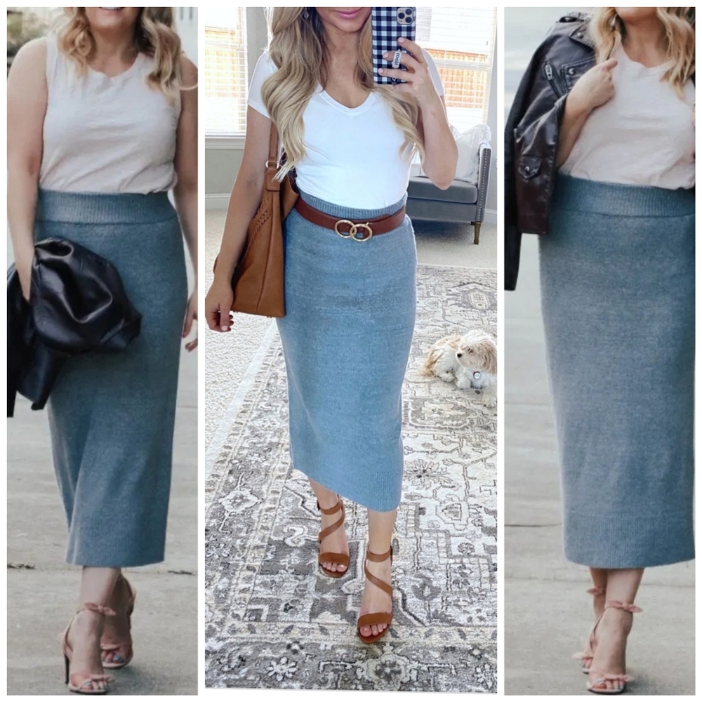 Eileen Fisher Silk/Cotton Midi Pencil Skirt